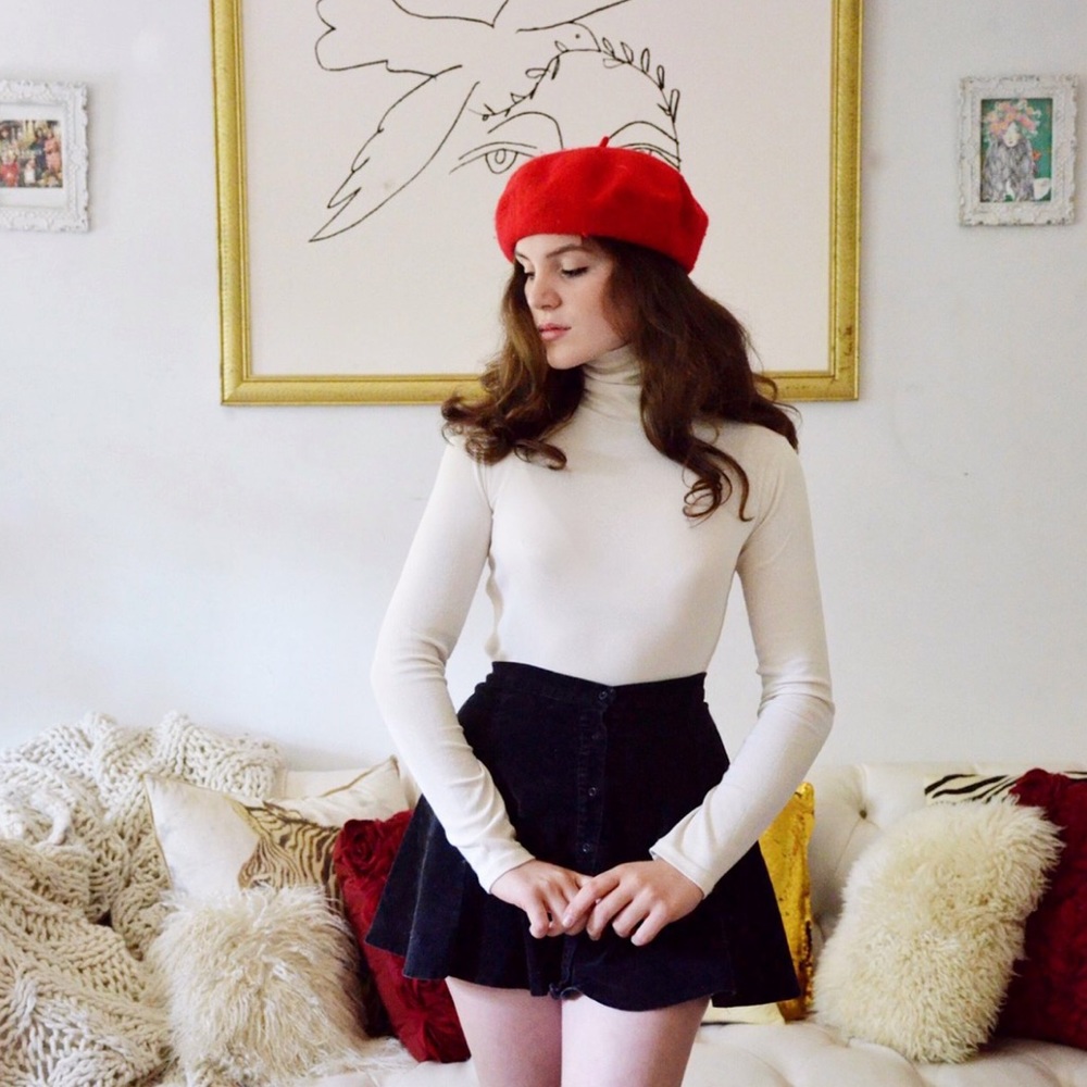 Cream Colored Ralph Lauren Ribbed Turtleneck